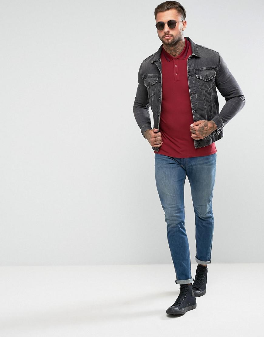 polo shirt with denim jacket