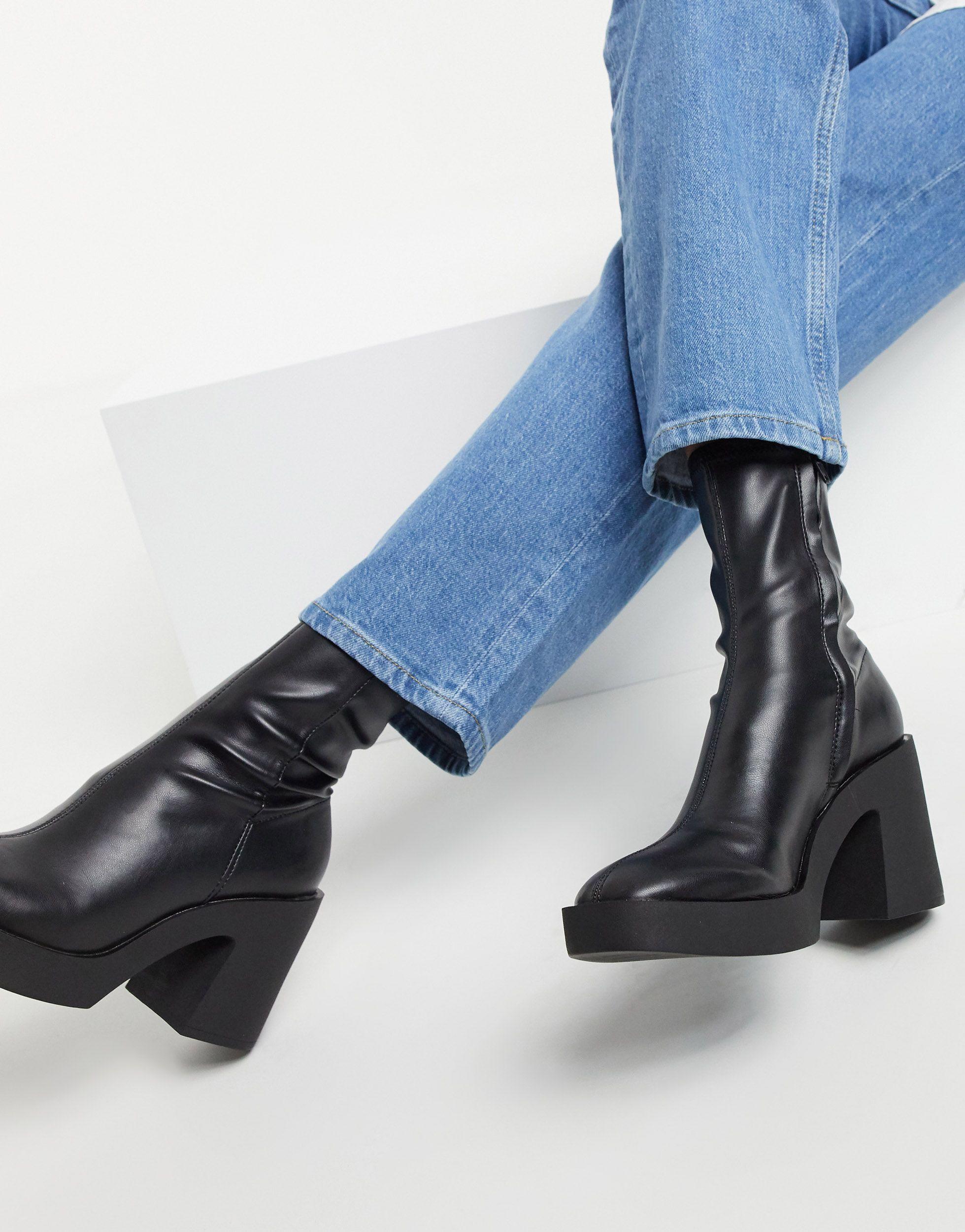 Botas negras con suela gruesa y tacón Pimkie de Tejido sintético de color  Negro | Lyst