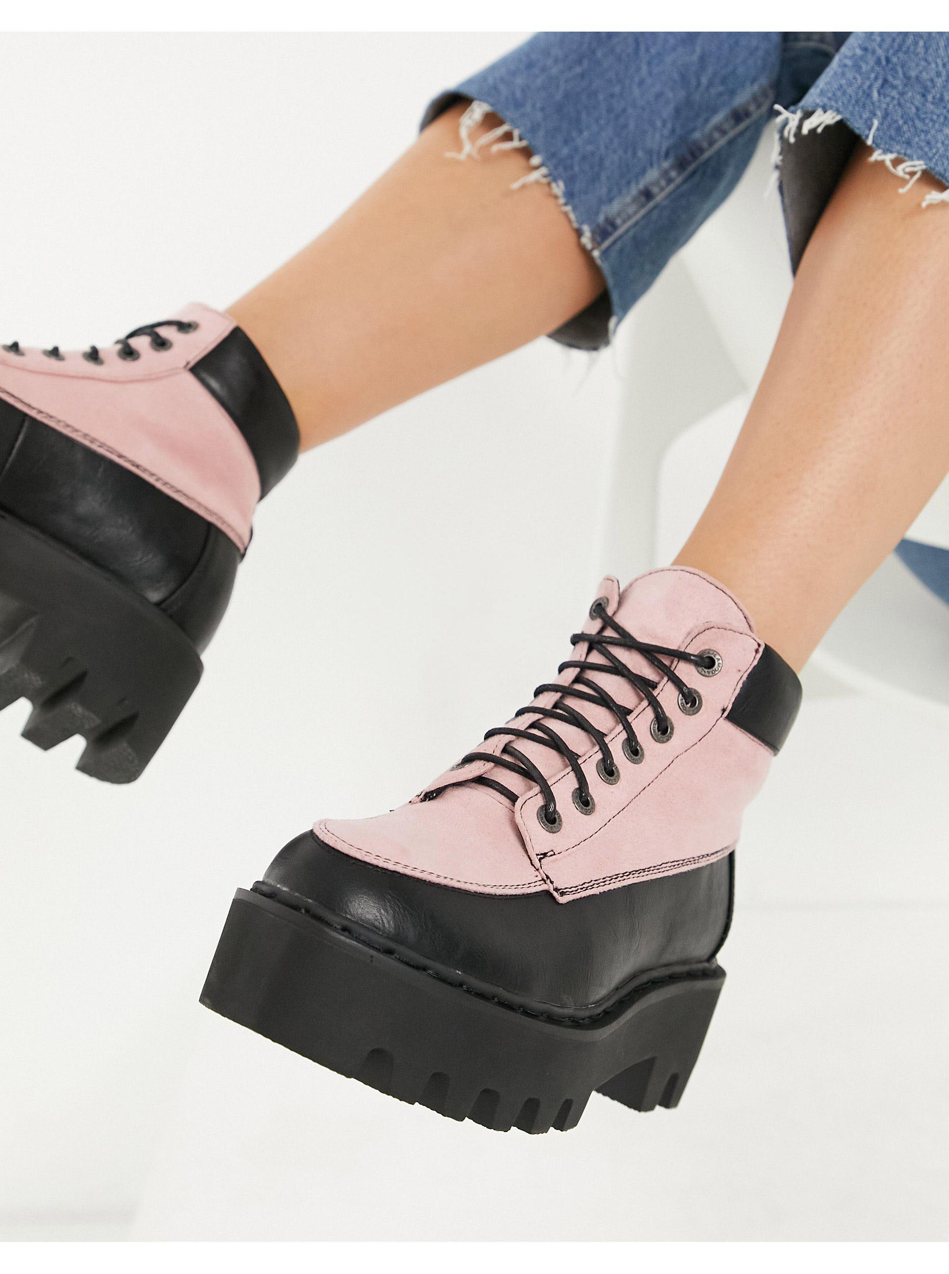 pink chunky boots