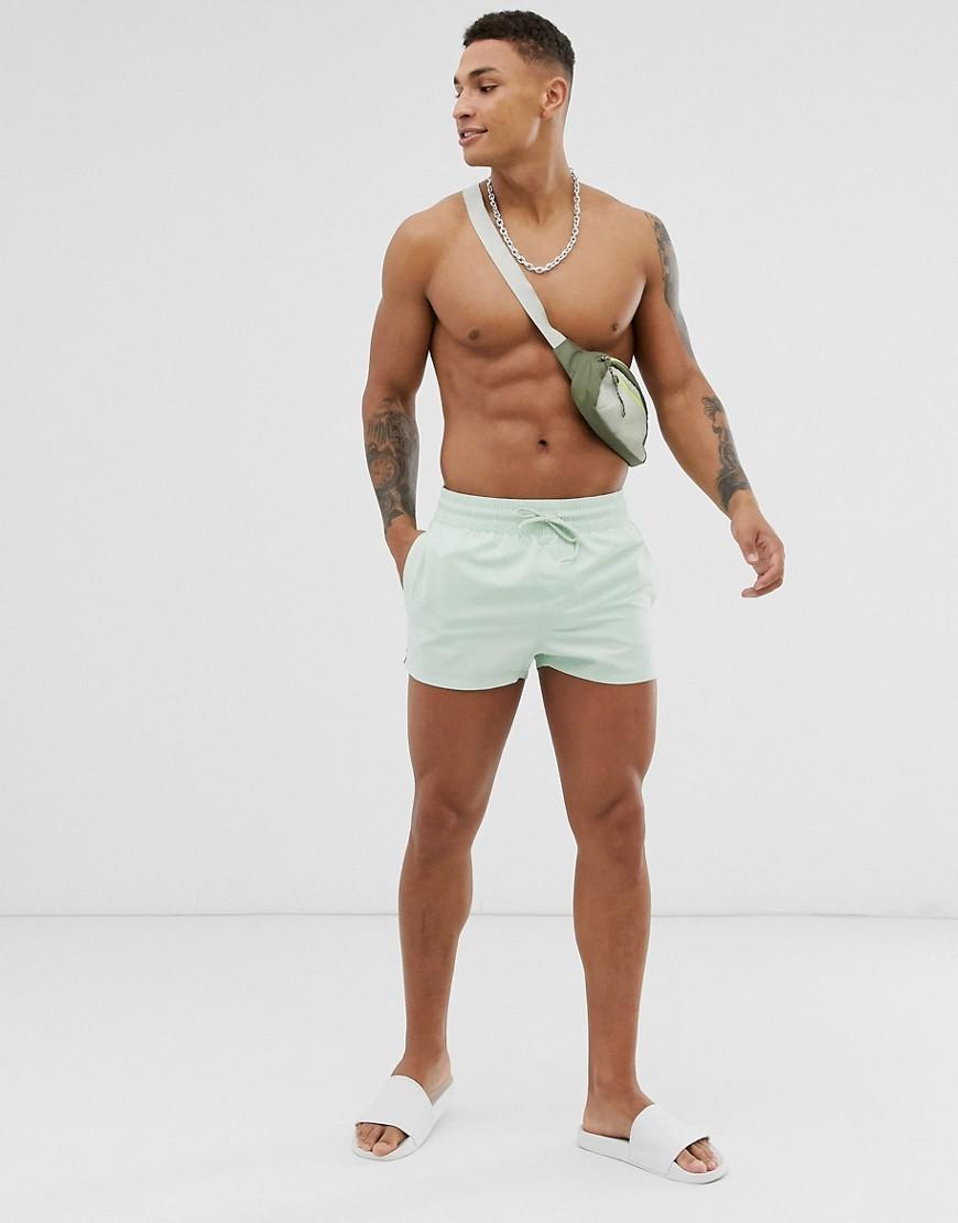 ASOS Synthetic Swim Shorts In Mint Green Short Length for Men - Lyst