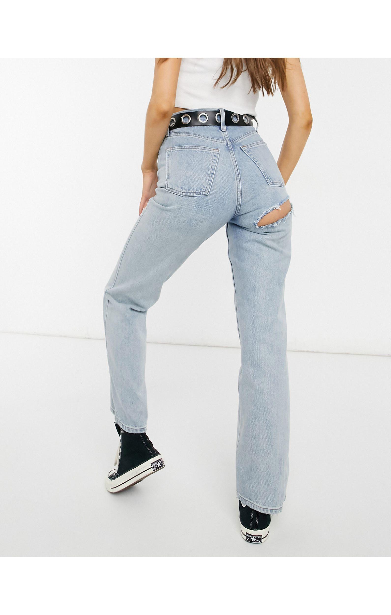 TOPSHOP Denim Bleach Back Ripped Kort 