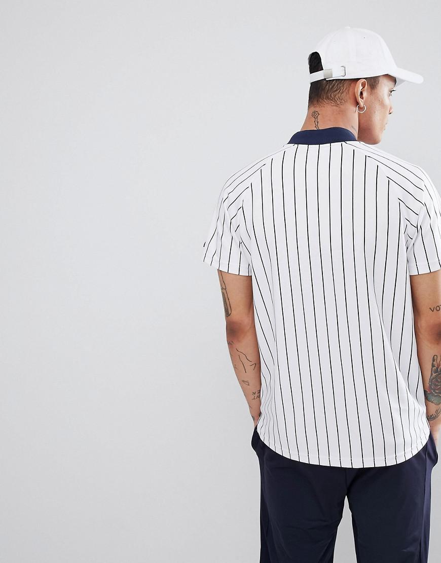 Ellesse Striped Baseball T-shirt In White for Men - Lyst