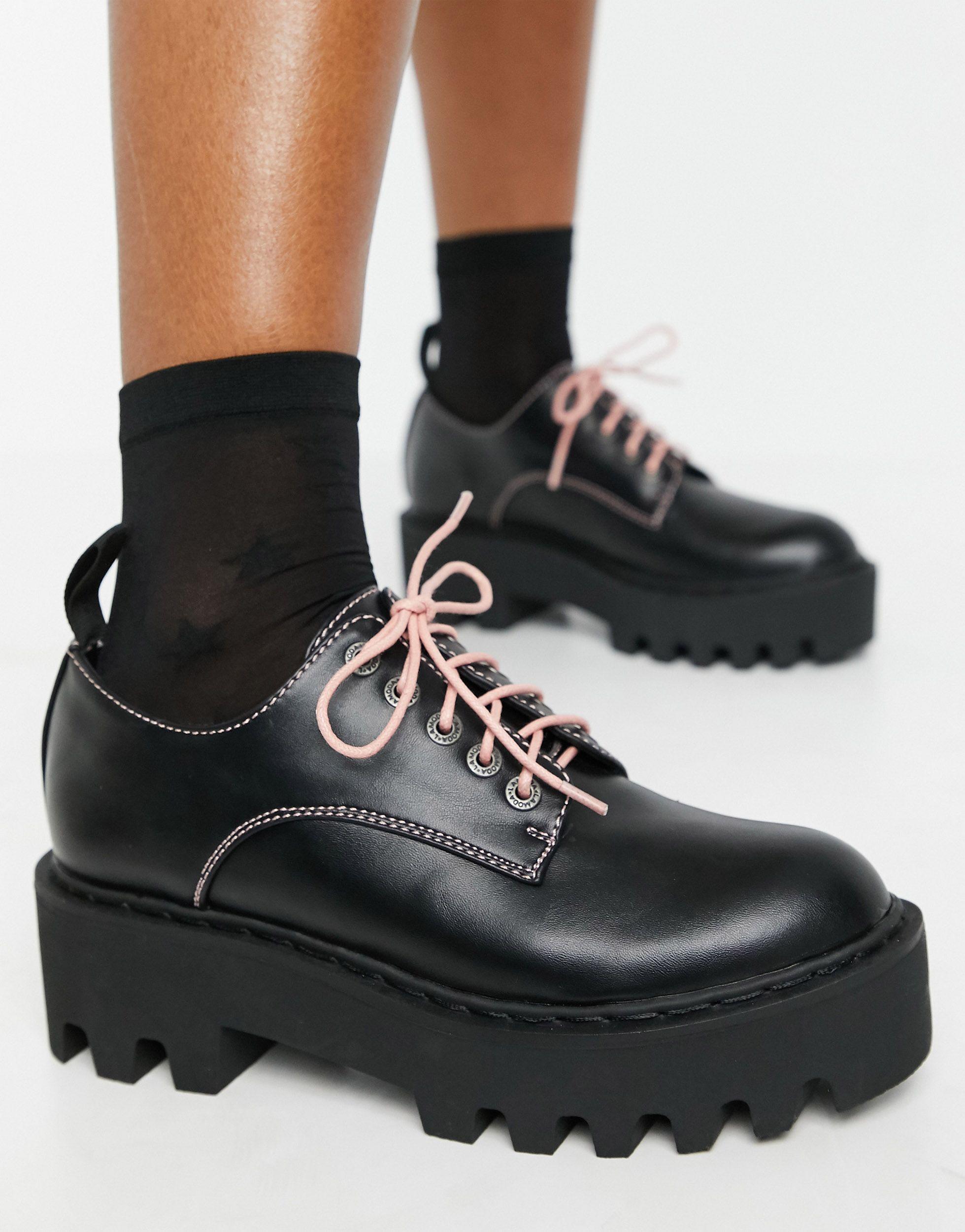 lamoda black oxford shoes