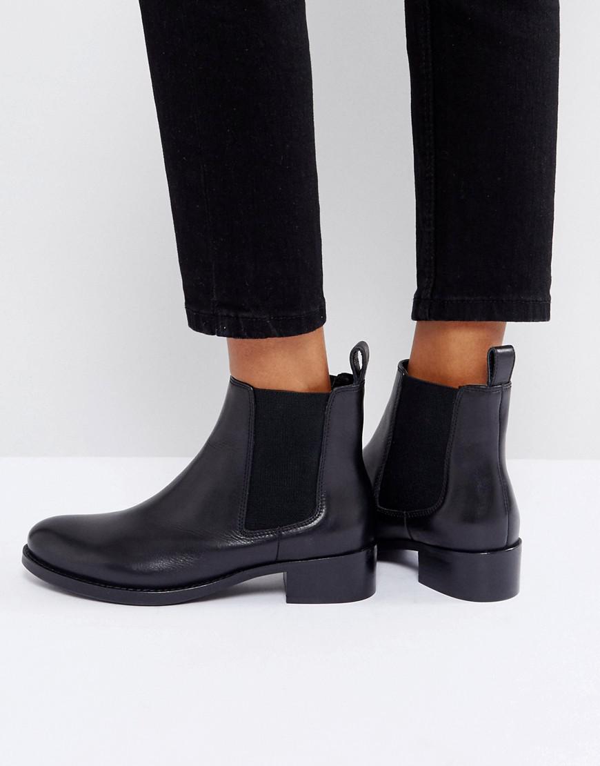 Lyst - Dune Peppie Leather Flat Chelsea Boot in Black