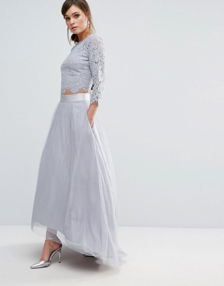Coast Batilda Tulle Skirt in Grey Lyst UK