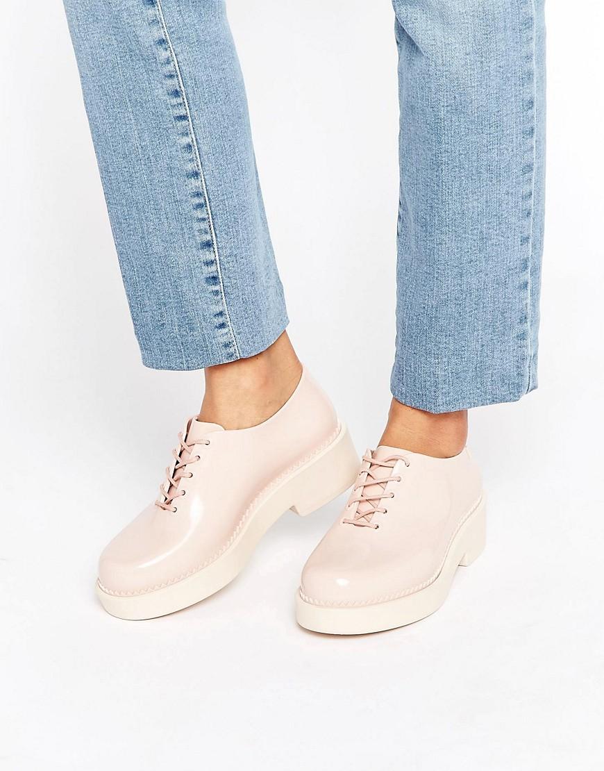 Melissa Chunky Lace Up Shoe in Beige 