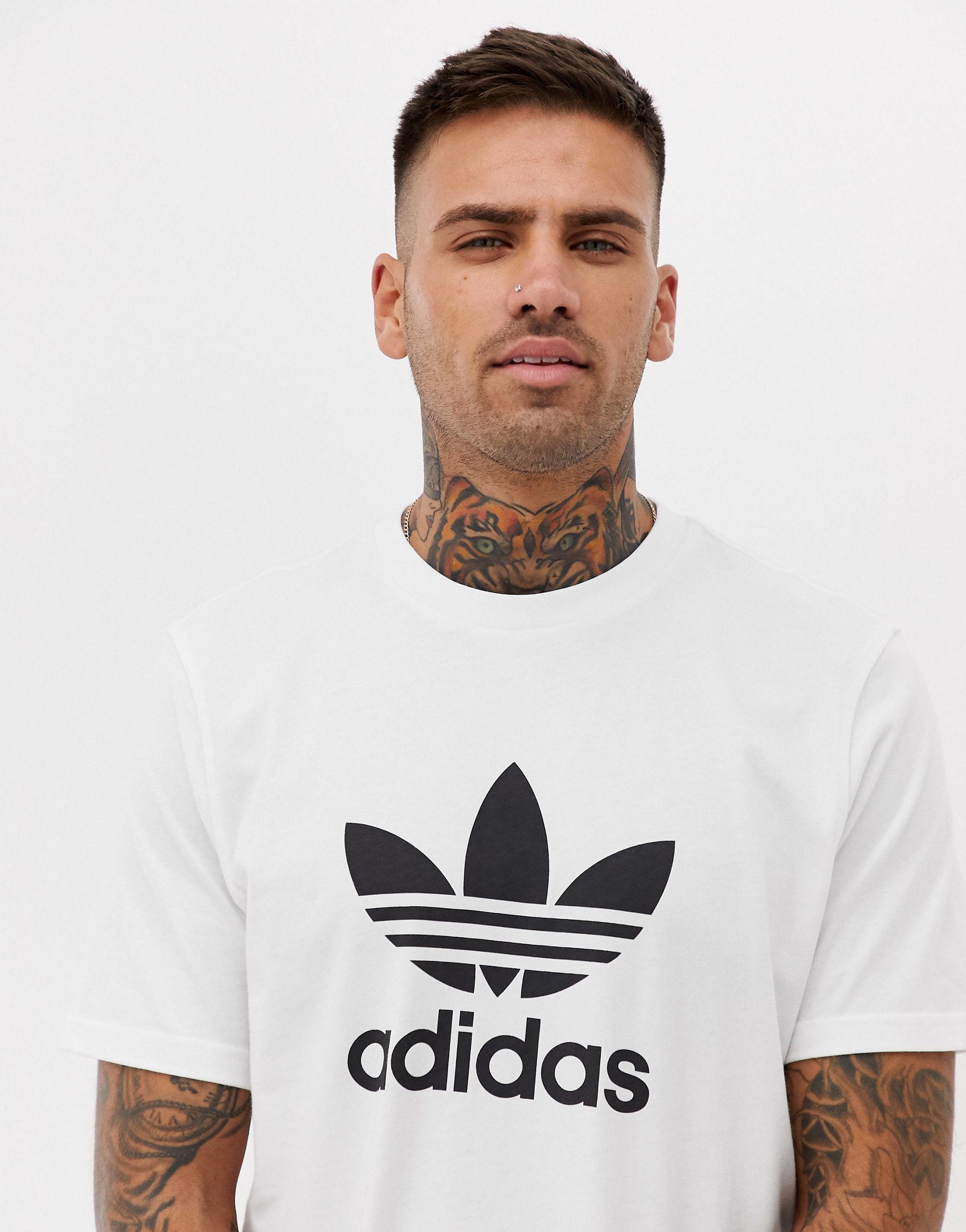 adidas trefoil shirt mens