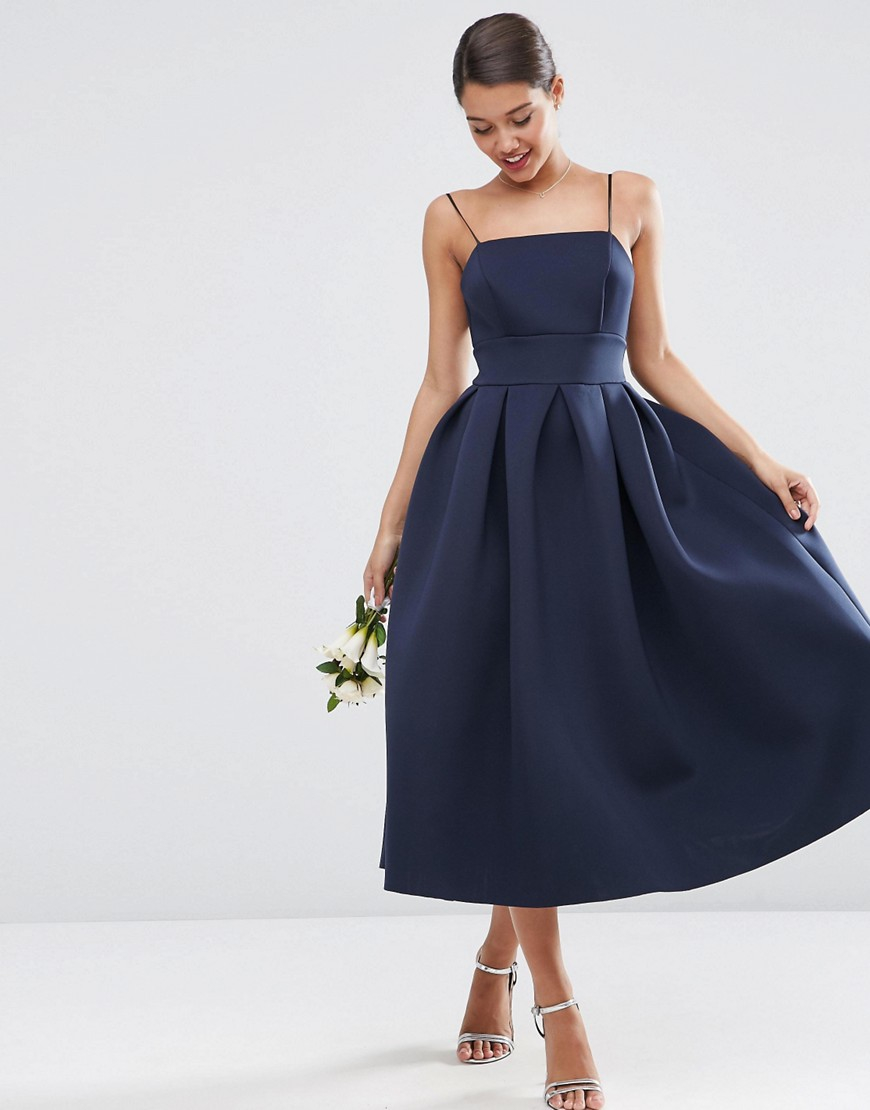 ASOS Synthetic Wedding Strappy Pini Scuba Prom Midi Dress
