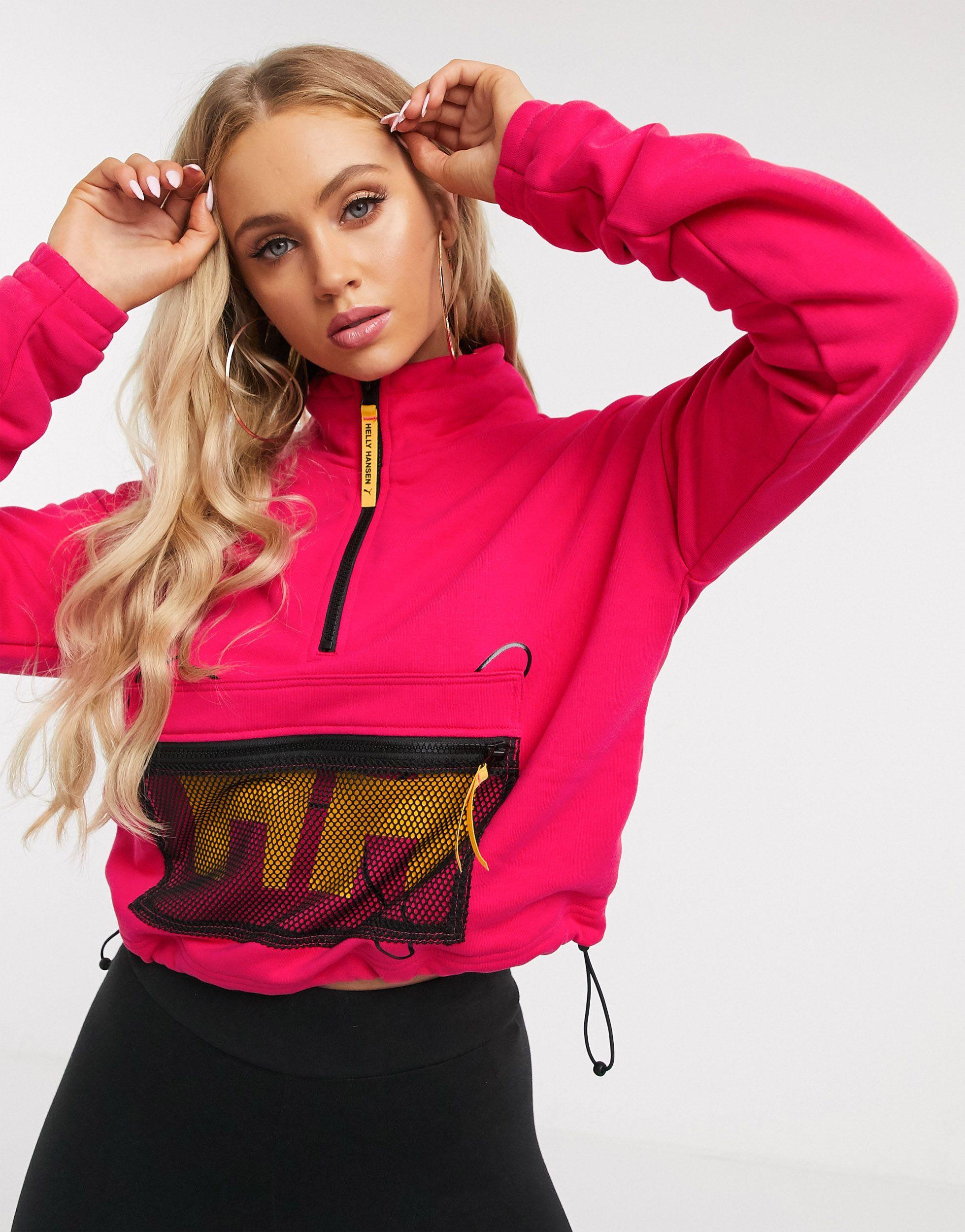 pink puma half zip