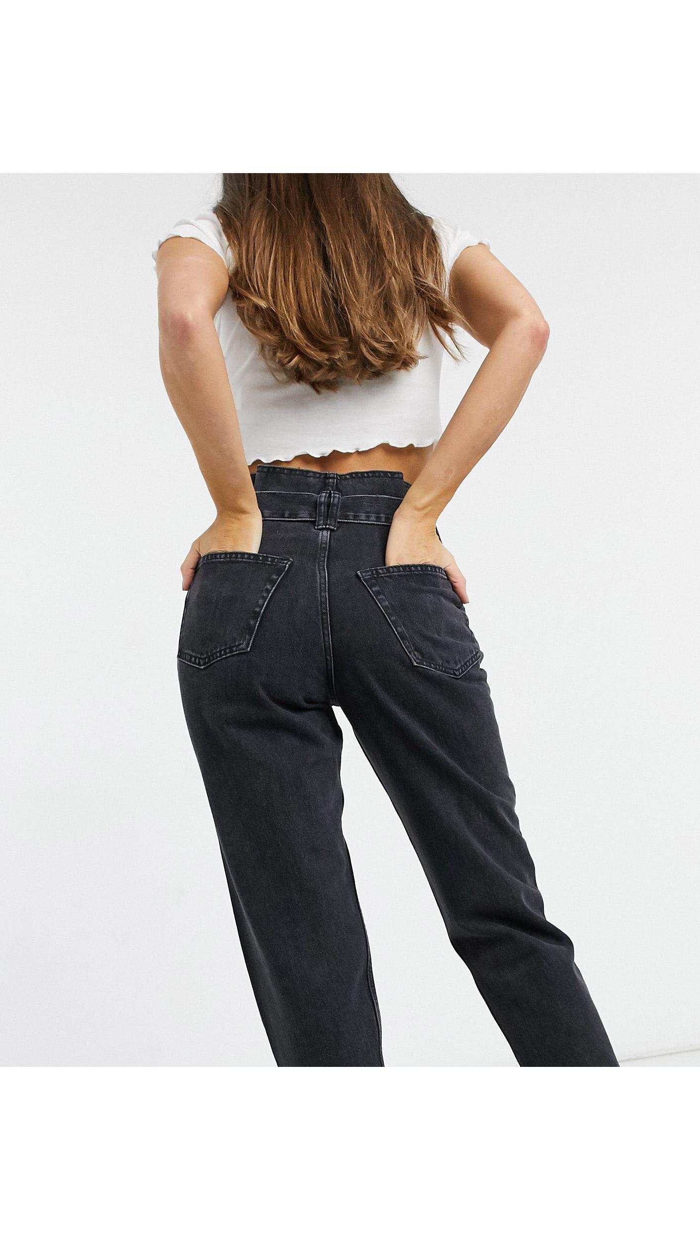 Paperbag mom jeans outfit Clearance