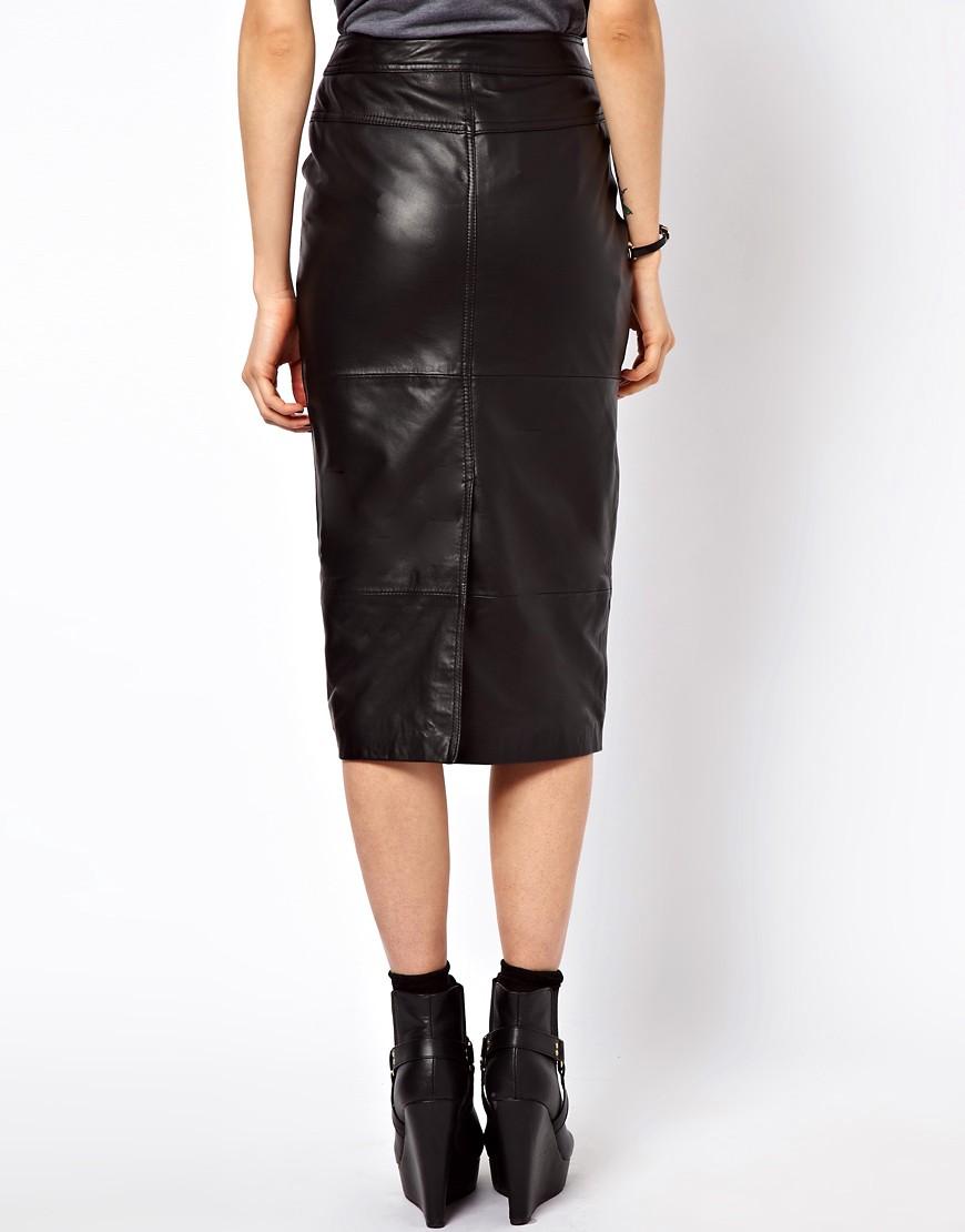 ASOS Asos Biker Skirt In Leather in Black - Lyst