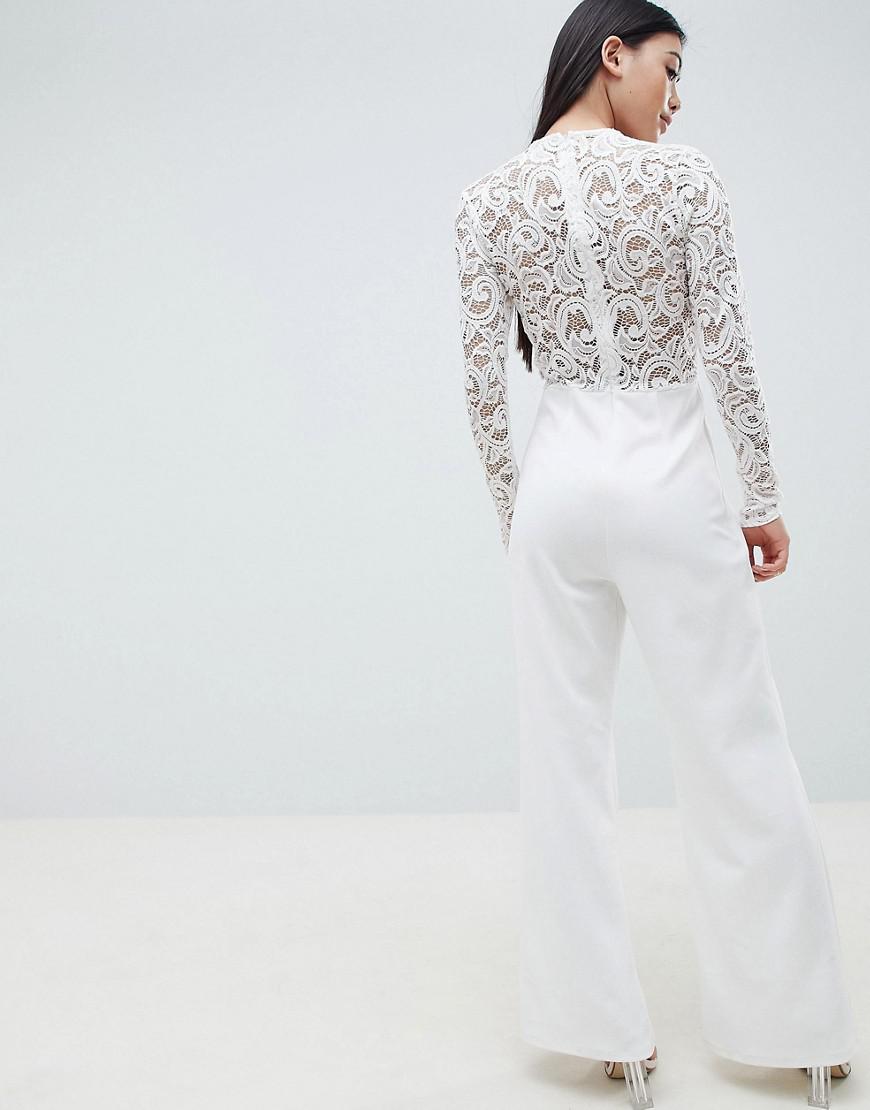 john zack petite lace sleeve jumpsuit
