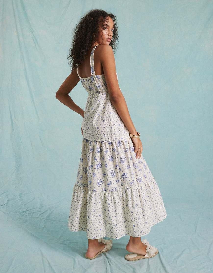 Miss selfridge blue floral dress outlet