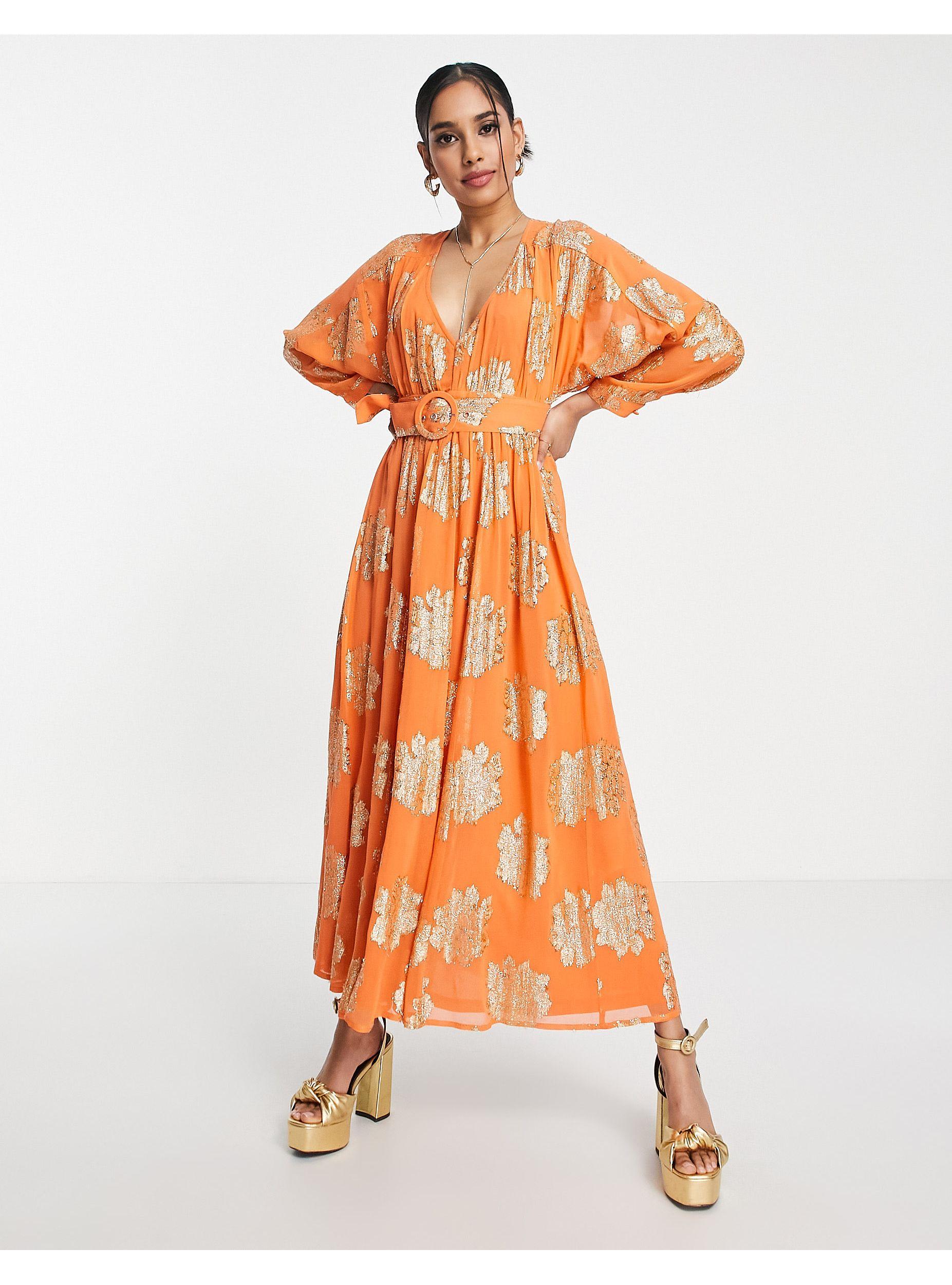 Petite Belted Batwing Maxi Tea Dress 