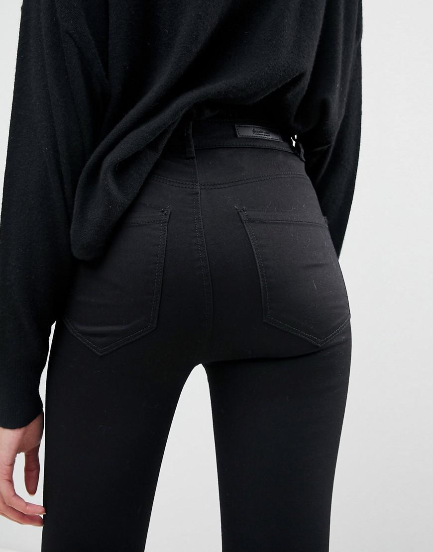 Stradivarius Denim Basic Super High Waist Jegging in Black | Lyst