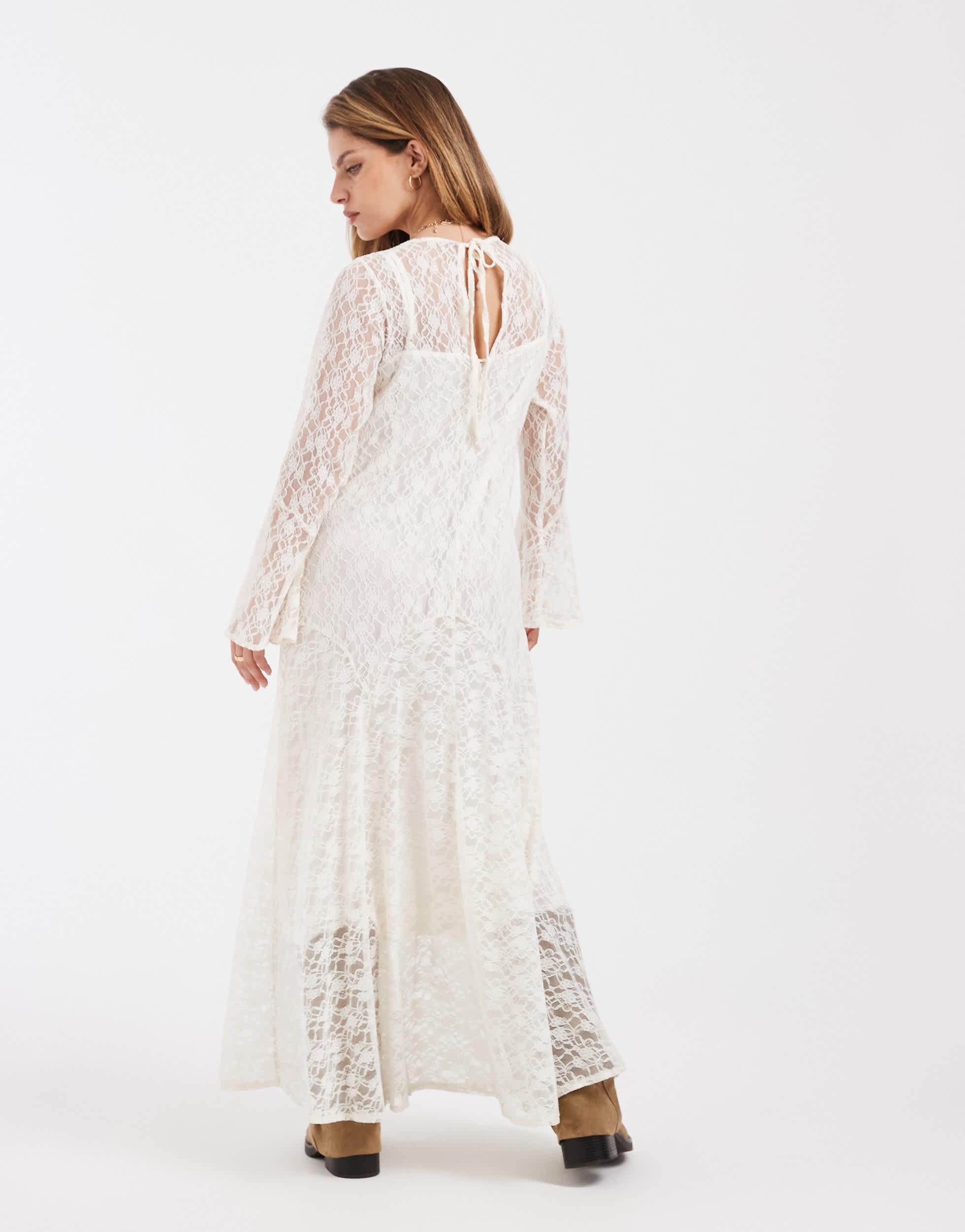 chinese dress ladies White Floral Lace Dress main image 0
