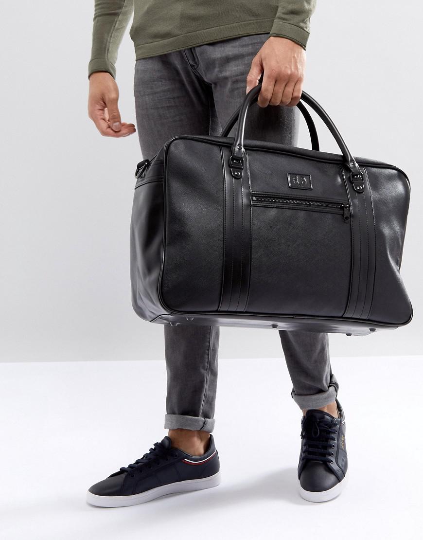 Fred Perry Saffiano Overnight Bag In Black for Men - Lyst