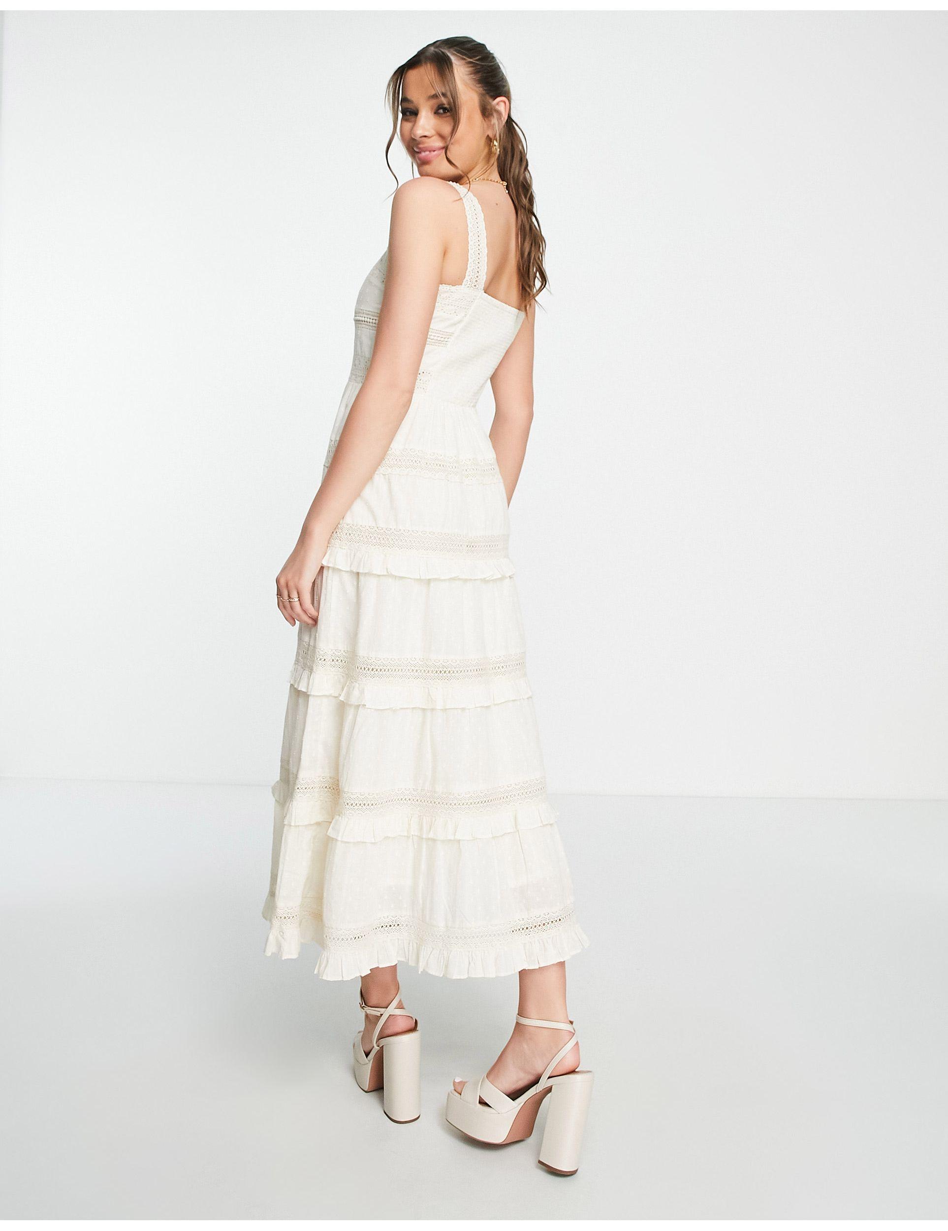 miss selfridge white midi dress
