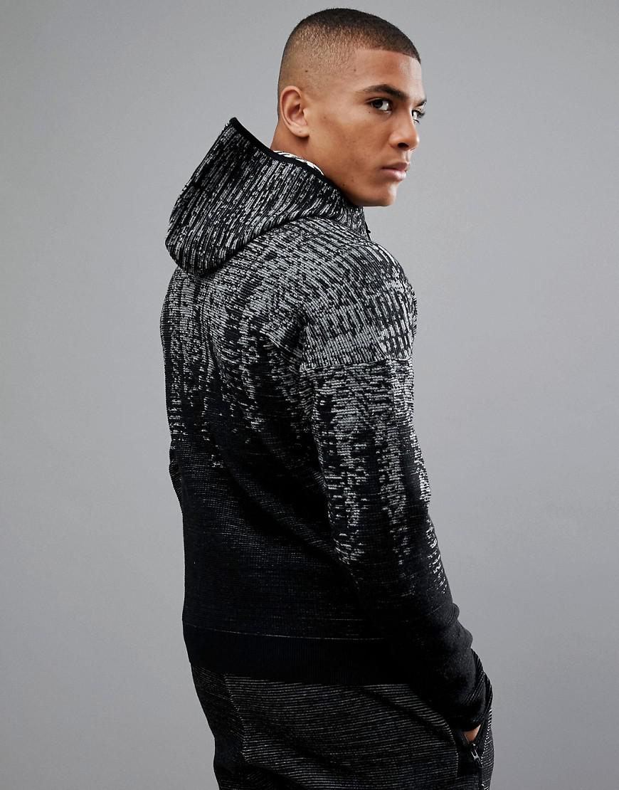 adidas Wool Zne Pulse Knit Hoodie In Black Marl Bs4877 for Men | Lyst