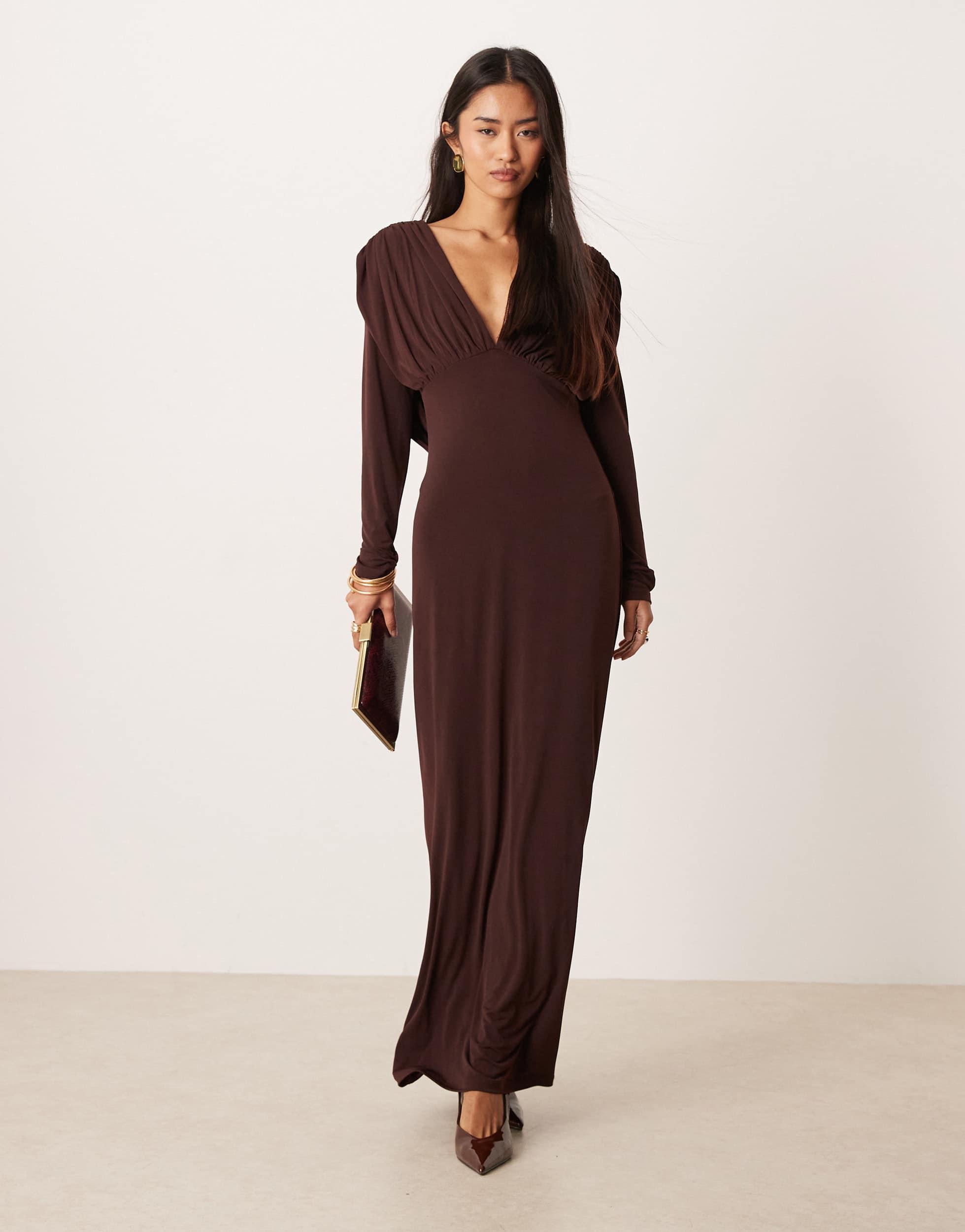 fitted lace wedding dress Celine Draped Knot Open-Back Maxi Dress – Ver Luisant main image 0