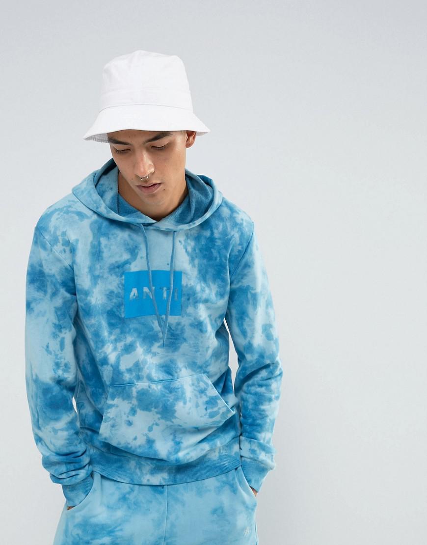 mens blue tie dye hoodie