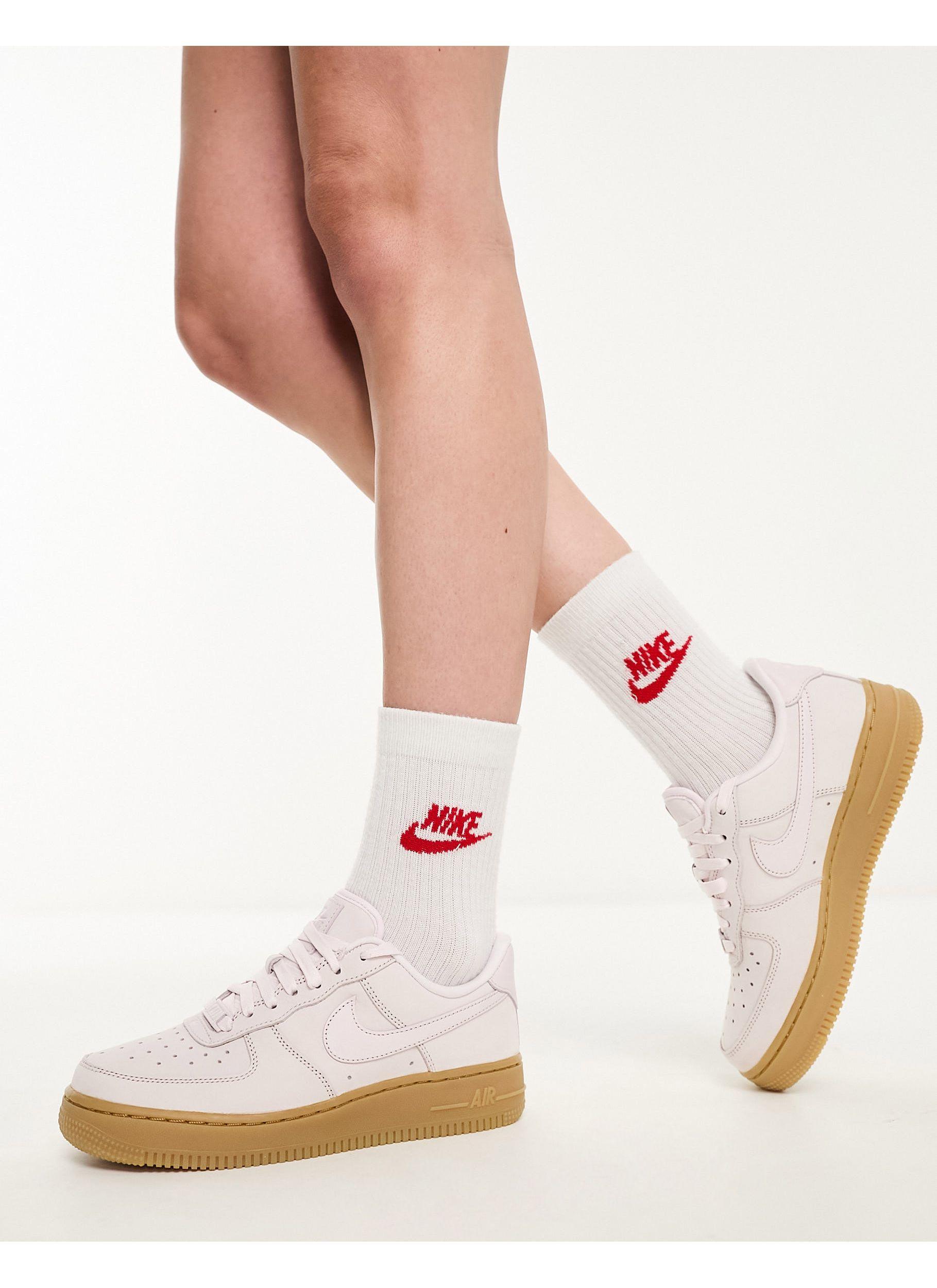 Nike Air Force 1 Prm Sneakers With Gum Sole in White | Lyst