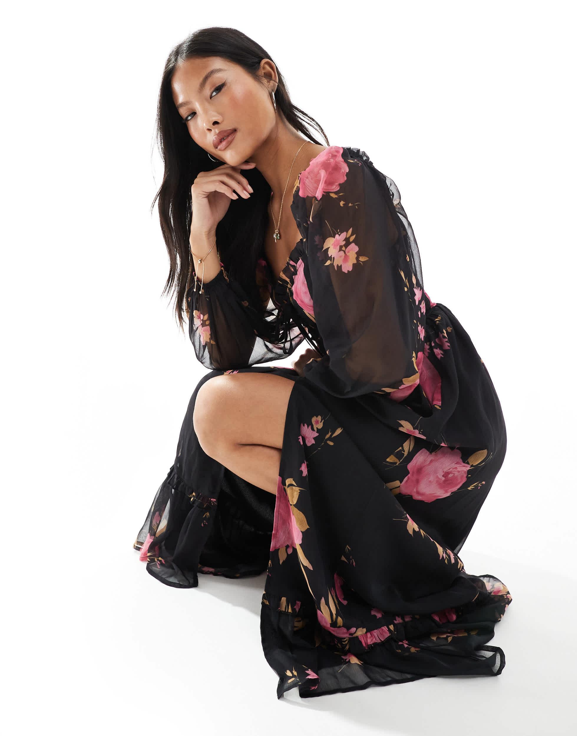 women's long sleeve satin dress Burgundy Satin Allura Midi Dress