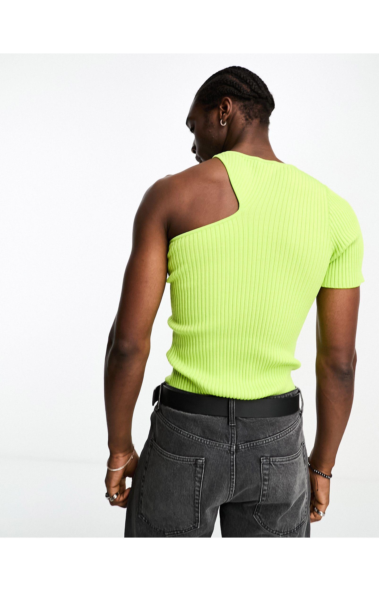 Collusion Knitted One Shoulder Top in Green for Men | Lyst
