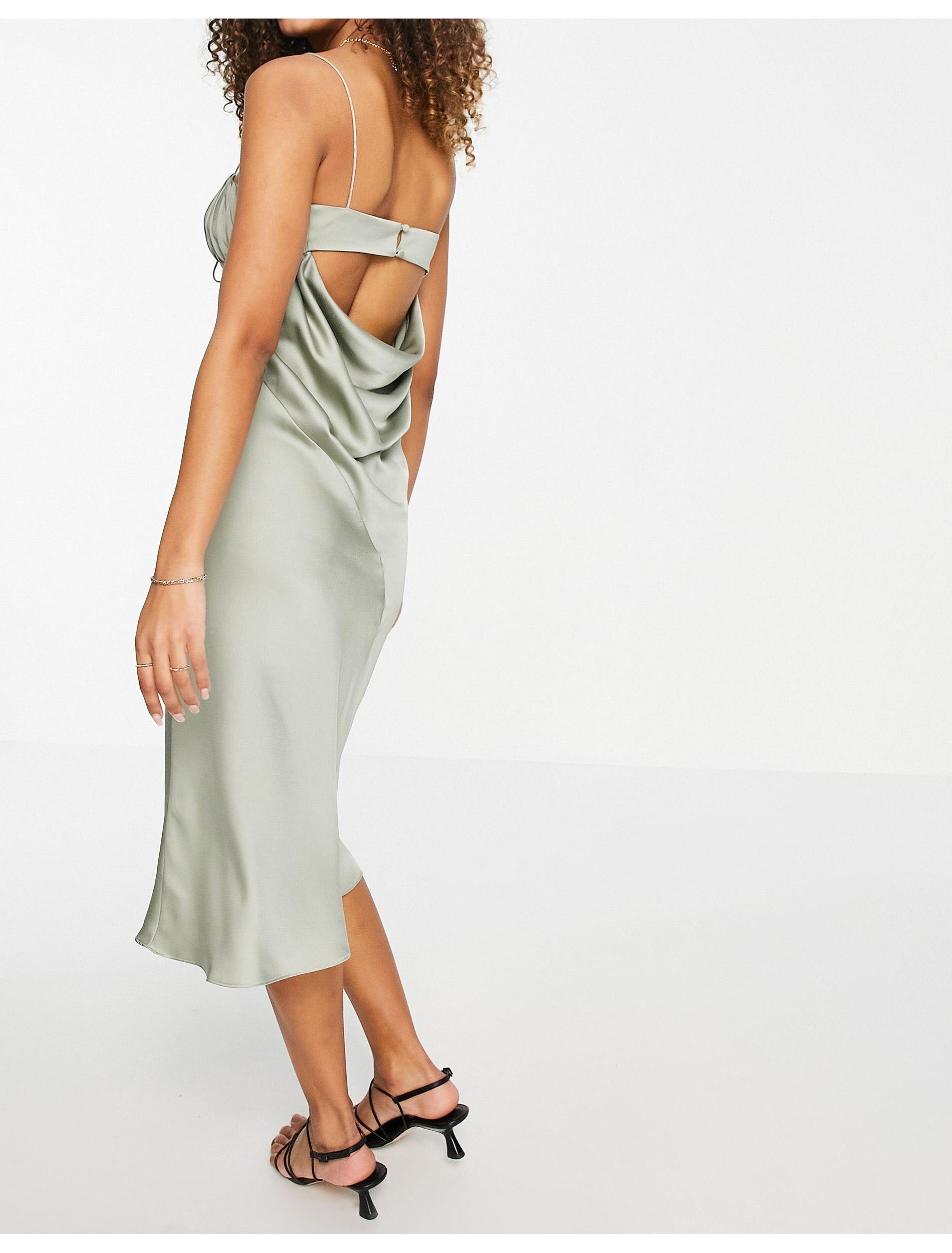 ASOS Satin Bias Cut Midi Slip Dress 
