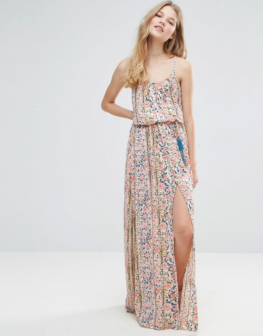 Lyst - Pepe Jeans Ronette Printed Maxi Dress in Orange
