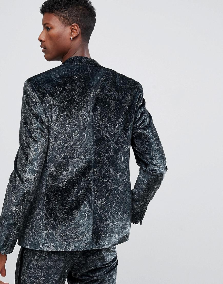 Paisley print top tuxedo jacket