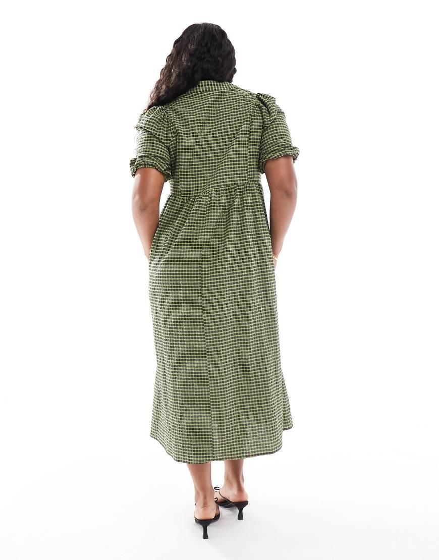 green gingham elsa smock midi dress Gingham Maxi Dress: The Perfect Summer Style