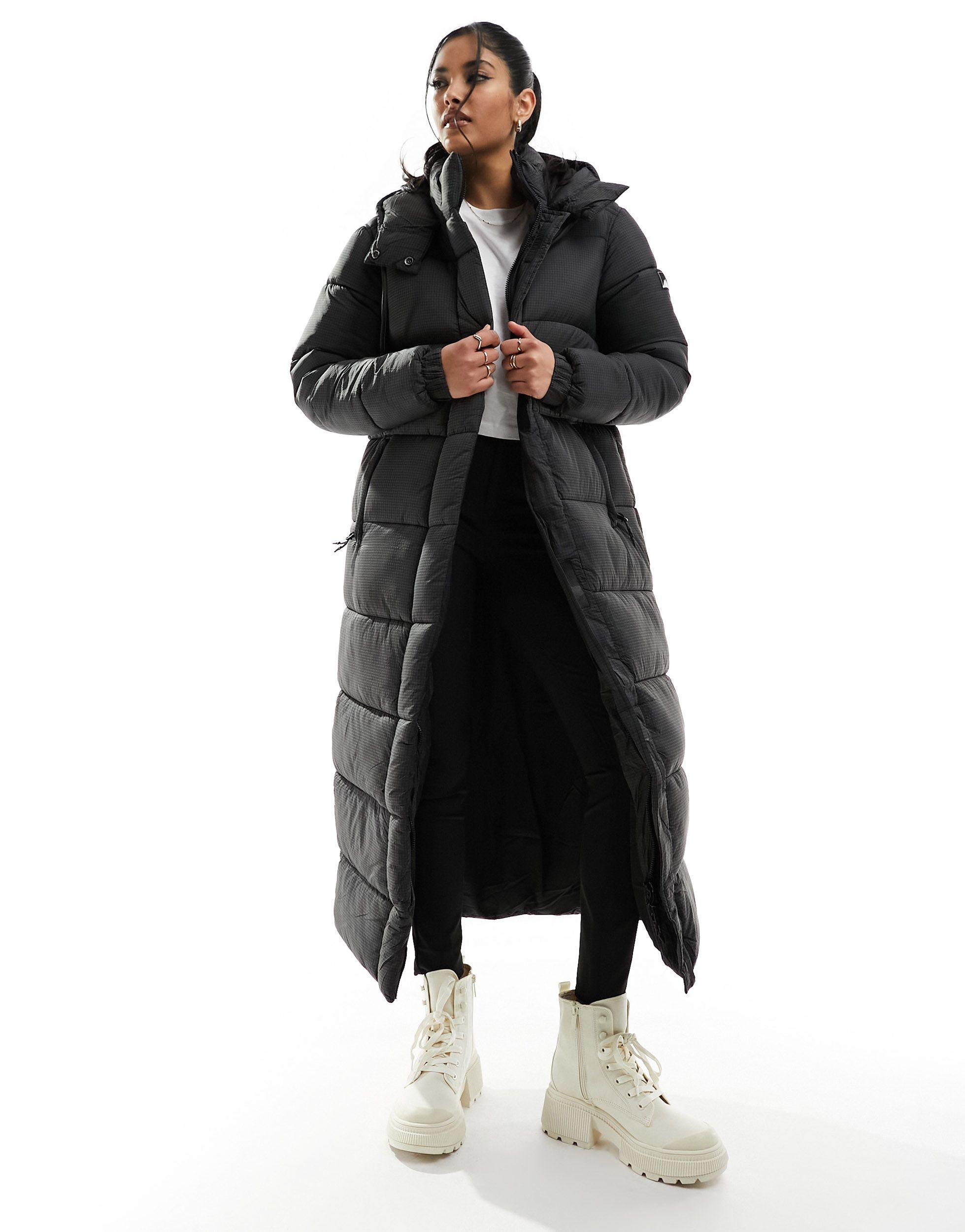 Superdry Ripstop Longline Puffer Jacket in Black | Lyst UK