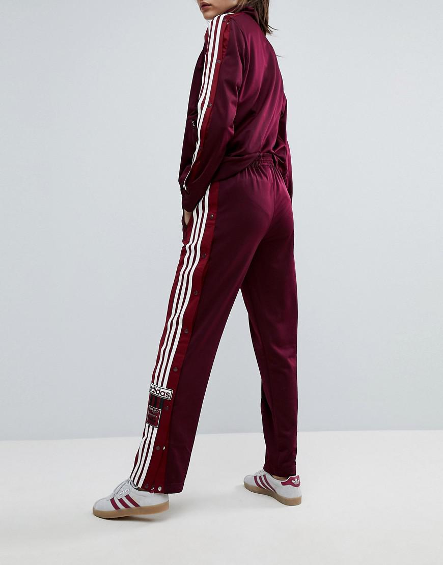 adidas Originals Originals Adibreak Popper Track Pants In Maroon in Red |  Lyst