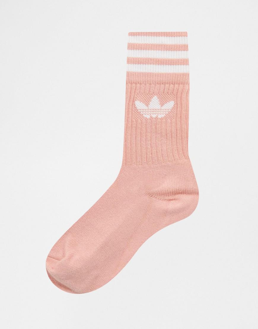 adidas Originals Cotton 2 Pack Solid Crew Socks In Pink | Lyst