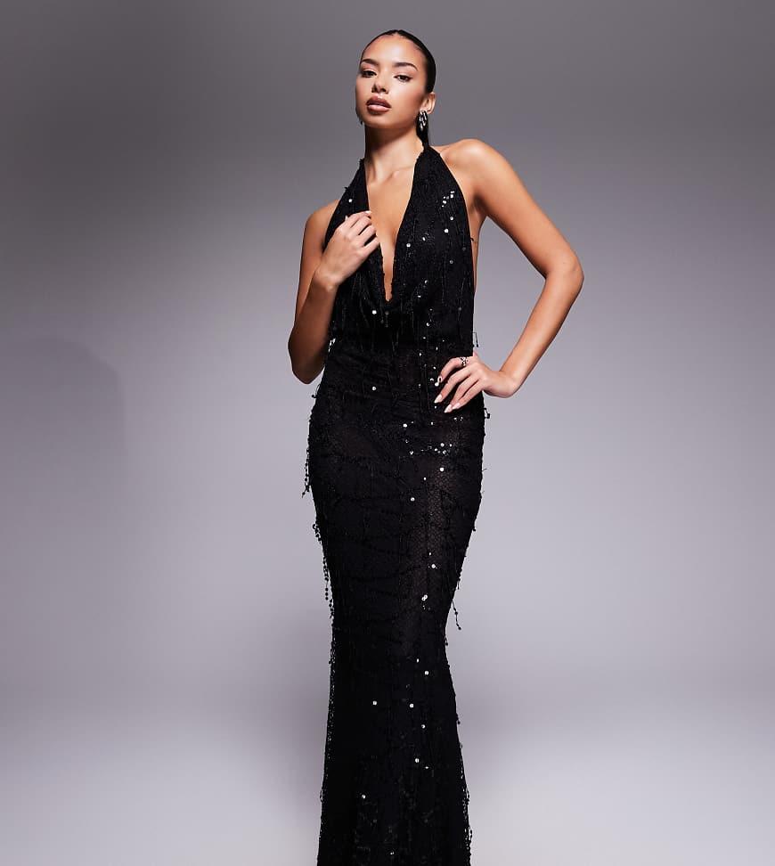 strapless open back dress Theory // Black Ribbed Knit & Pleated Dress – VSP Consignment