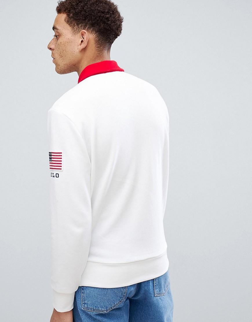Sudadera con media cremallera en blanco con aplicacin de USA CP-93 Capsule  de Polo Ralph Lauren de hombre de color Blanco | Lyst