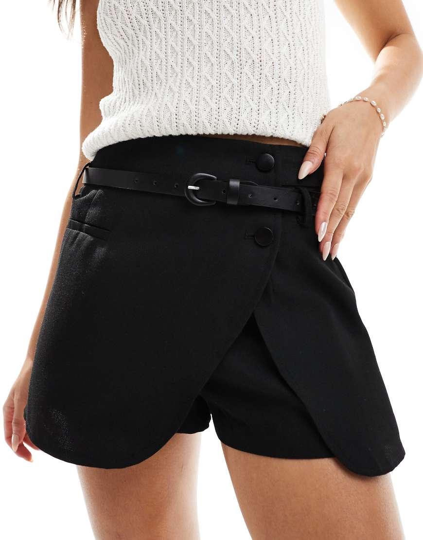 Gonna Pantalone A Portafoglio Sartoriale Nera Con Cintura di ASOS in Nero Lyst