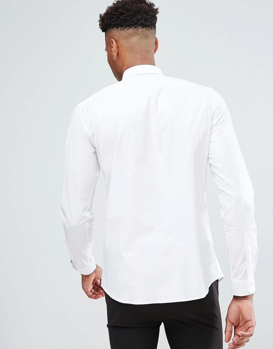 Noak Cotton Tall Skinny Shirt With Bluff Collar in White for Men - Lyst