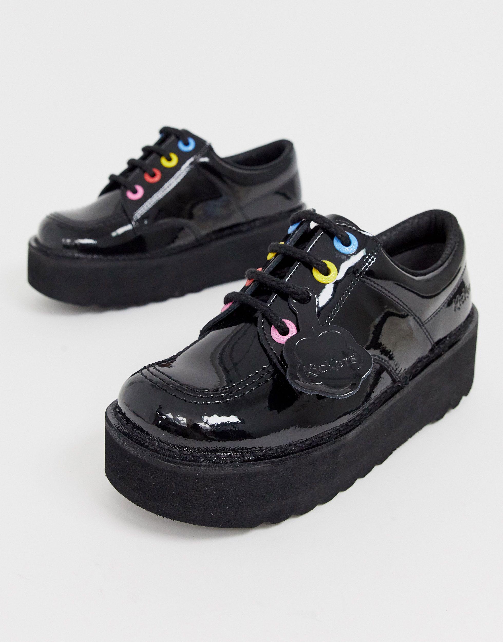 Floris Van Bommel Dames Sneakers Zwart lak broq sneaker | Van den Assem