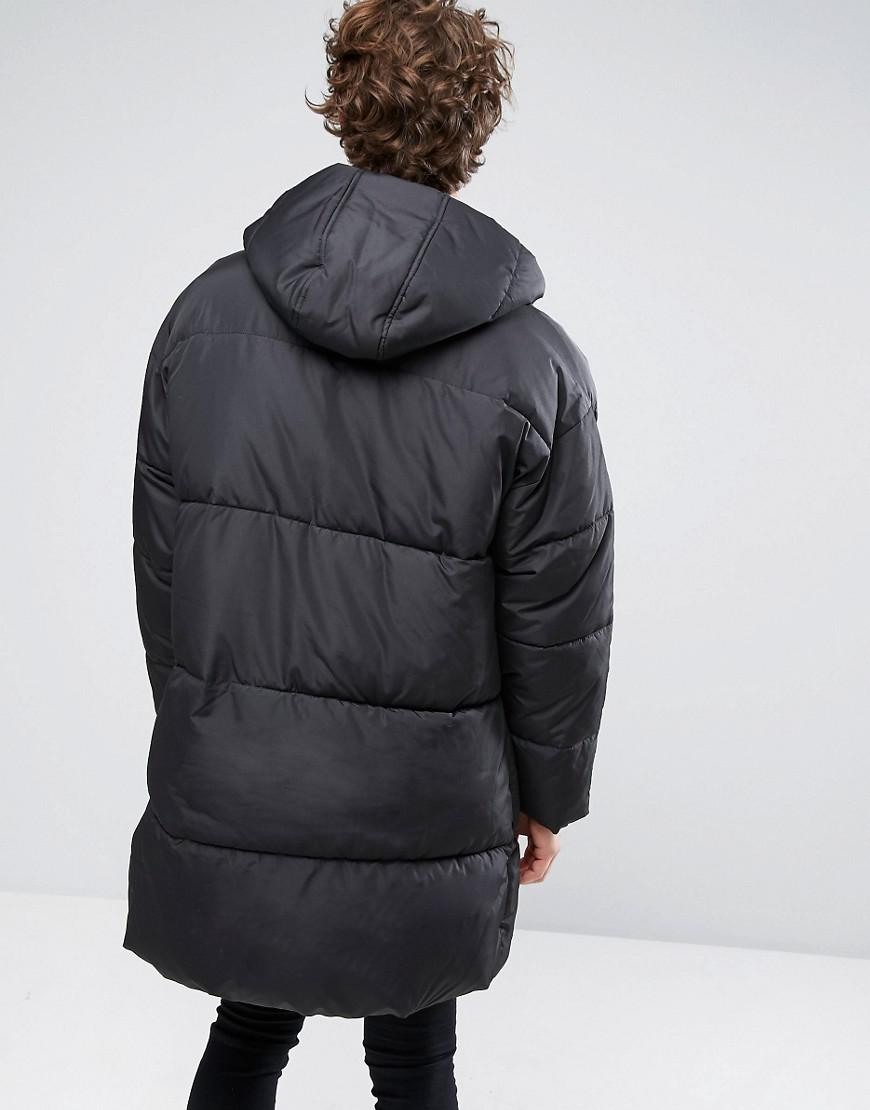 ASOS Synthetic Puffer Jacket In Oversized Fit With Hood in Black for ...