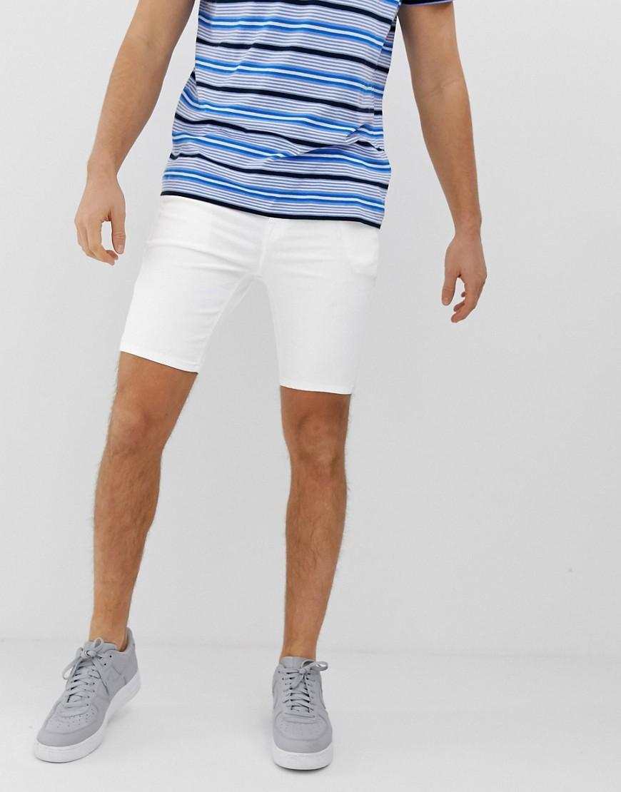 ASOS Spray On Denim Shorts in White for 