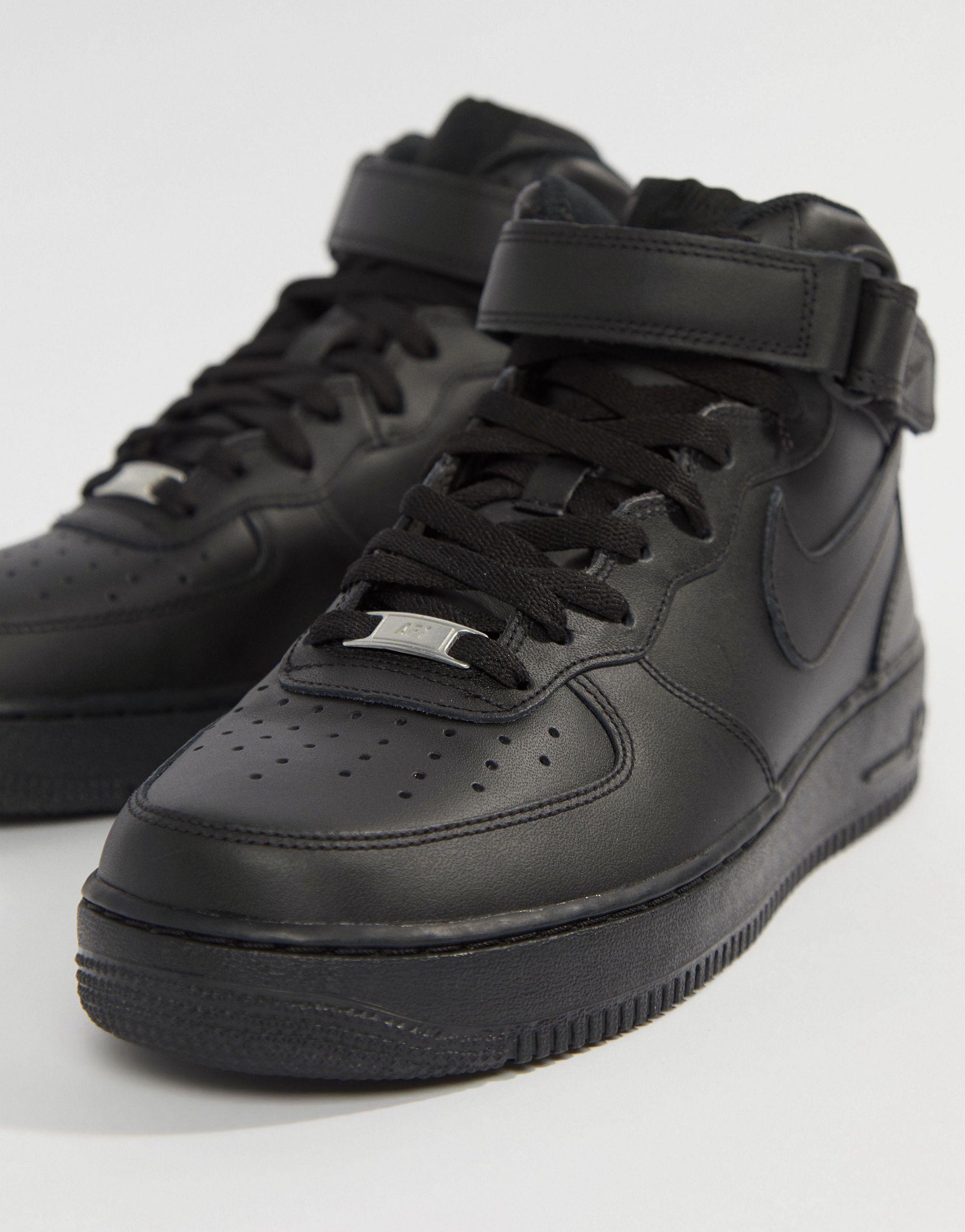Nike Leather Air Force 1 Mid 07 in Black for Men - Save 73% - Lyst