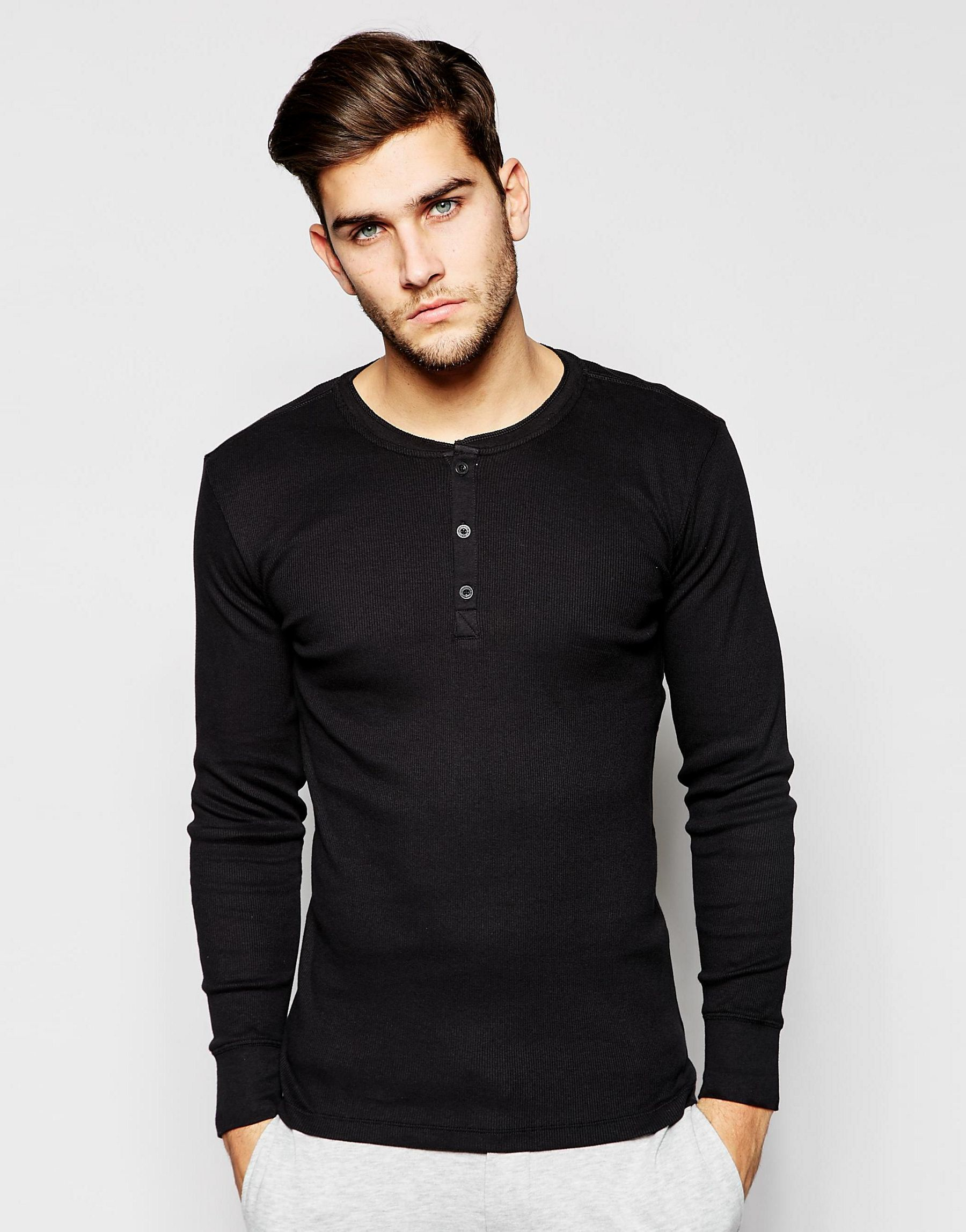 Levi's Cotton Levi's Henley Long Sleeve T-shirt In Muscle Fit in Black for  Men | Lyst