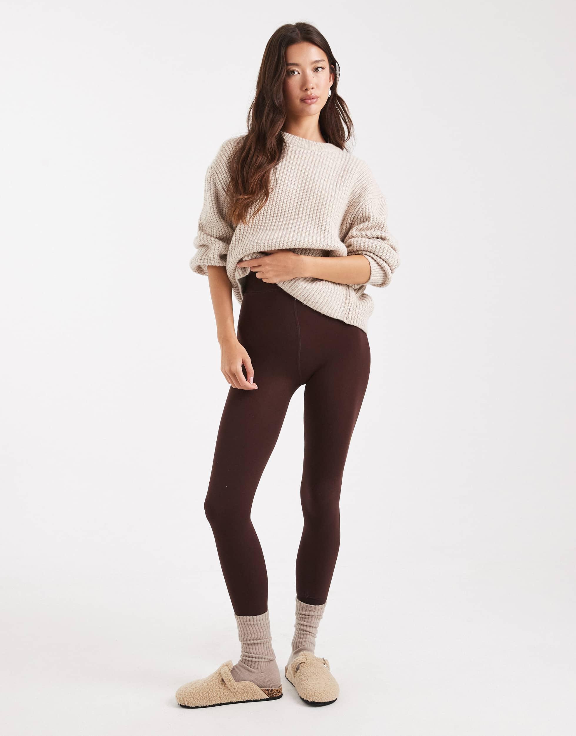 Legging New Look Noir Avec Inserts En Maille - Taille L (équivalent 14) - Introuvable Ailleurs !