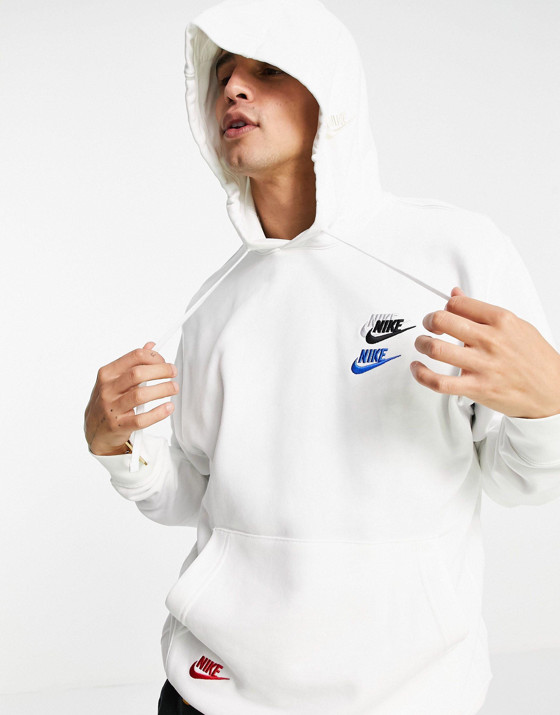 Nike Essential Multi Logo Hoodie White Men | Lyst Australia
