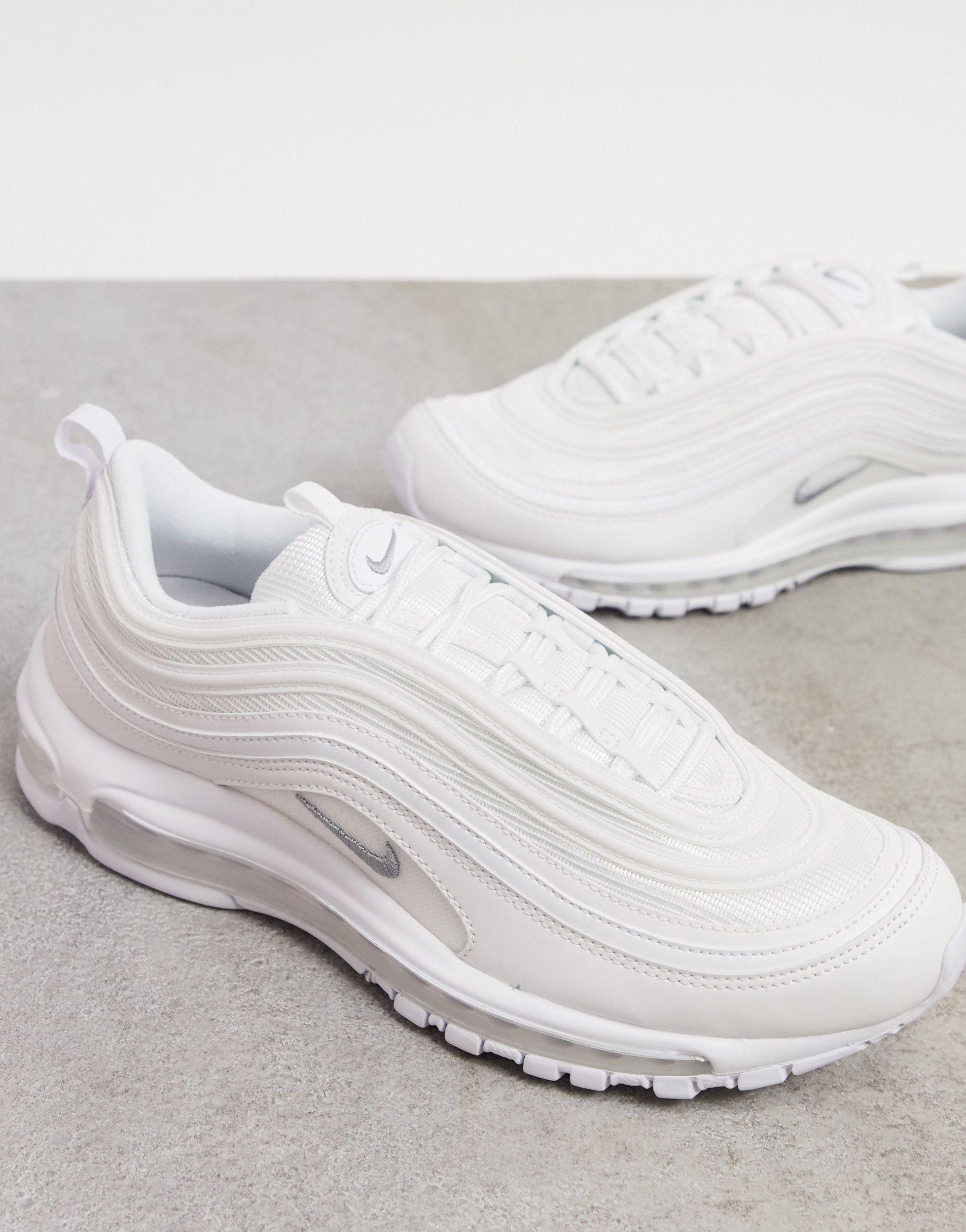 nike air max 97 trainers white wolf grey