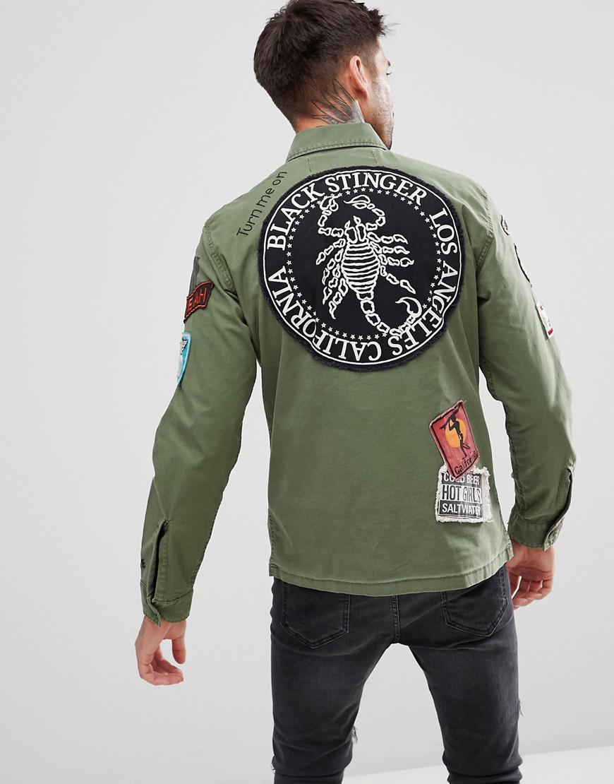 Badge for Military Men in Shirt Jacket Replay | Green Lyst