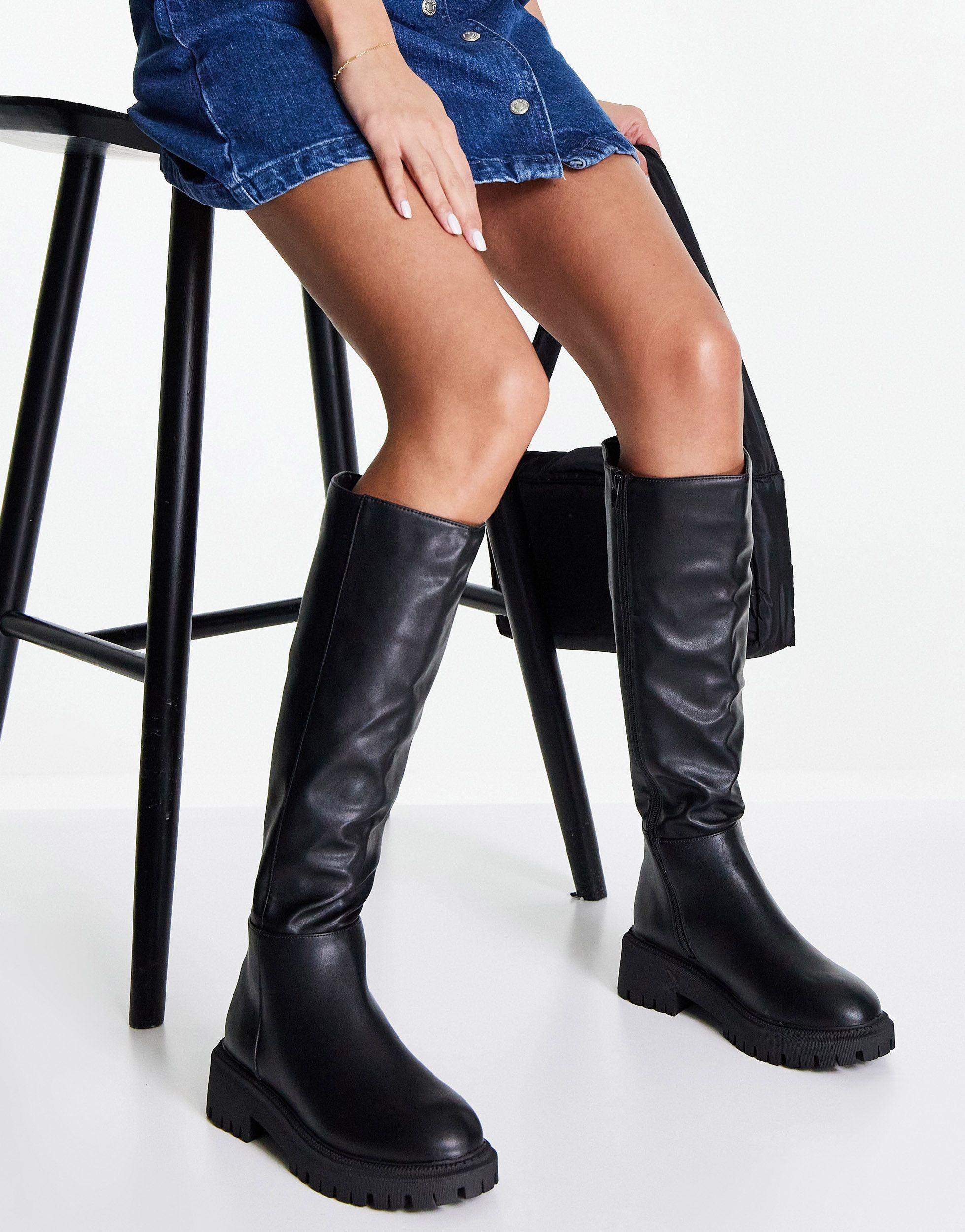 Botas por la rodilla negras con suela gruesa London Rebel de Caucho de  color Negro - Lyst