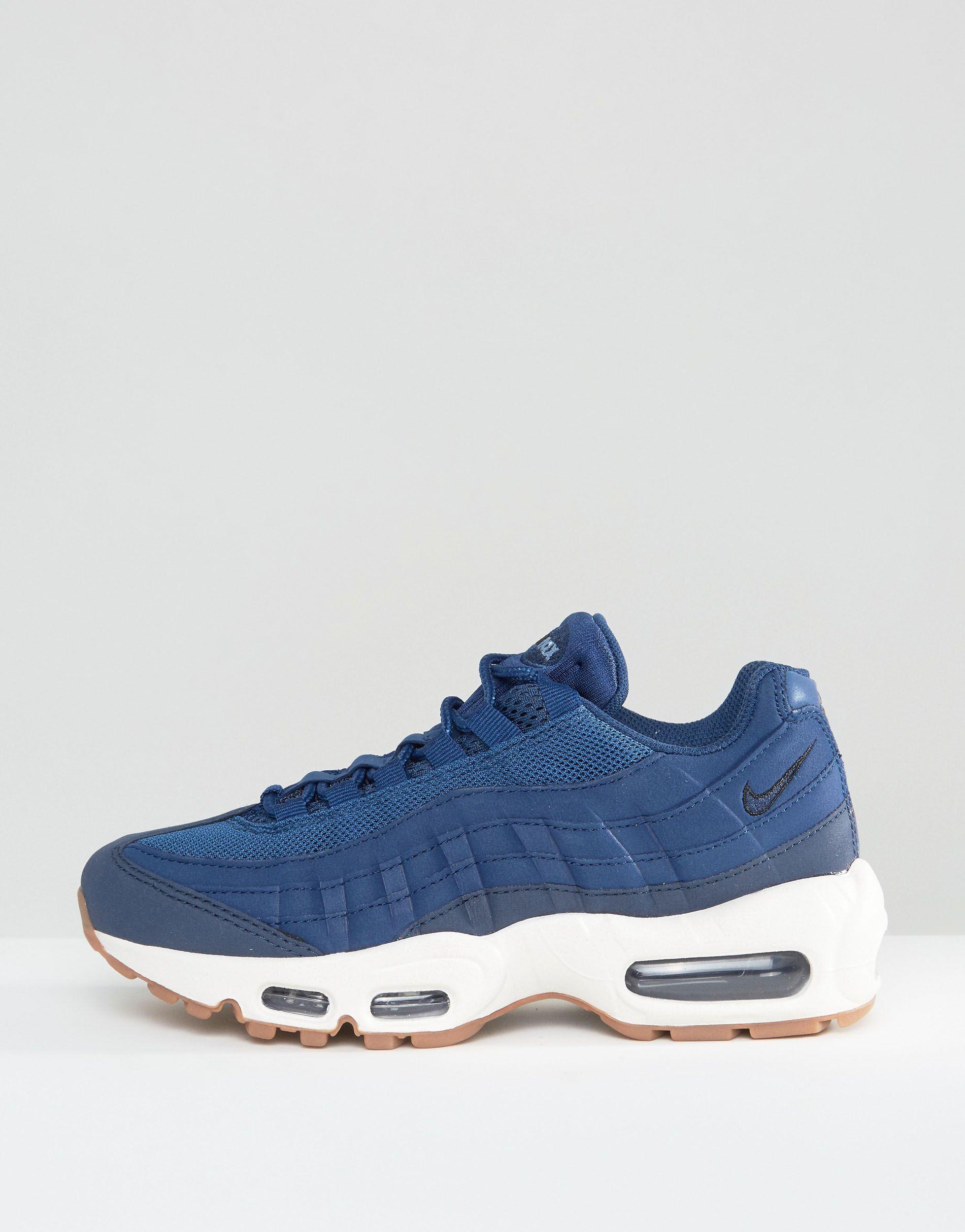 Nike Air Max 95 Trainers In Navy With Gum Sole in Blue | Lyst UK